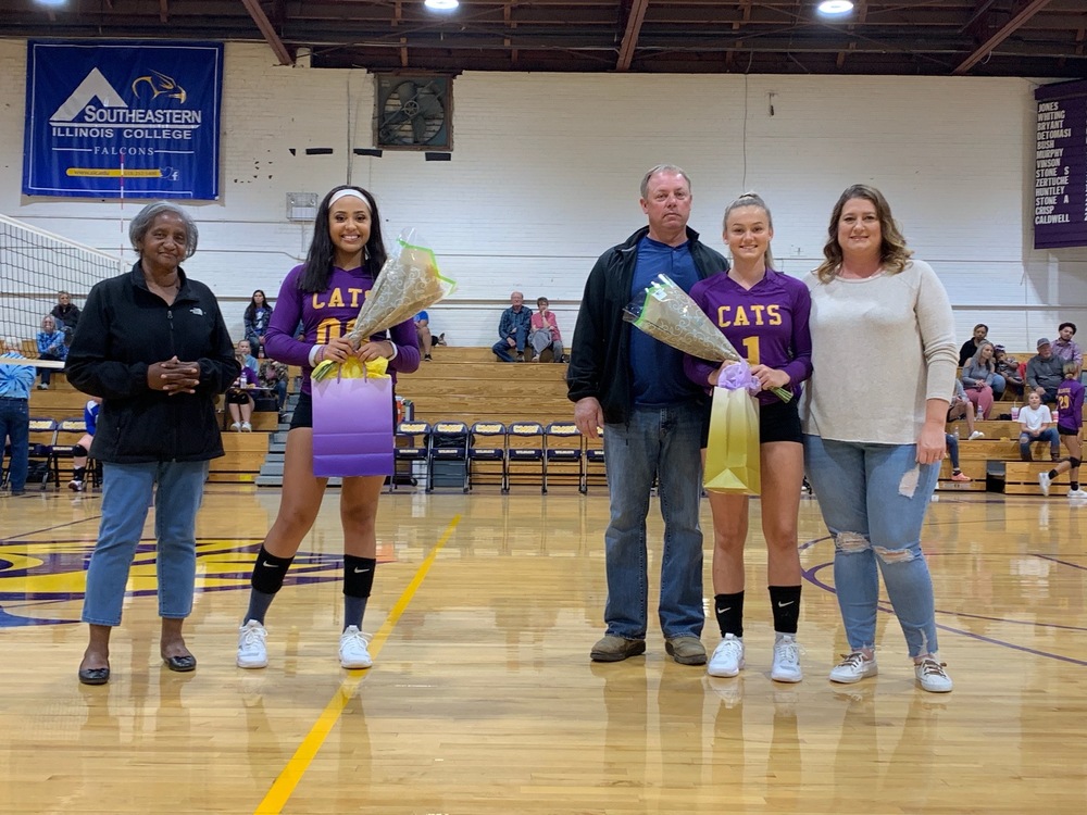 CMSF Volleyball Seniors Desirae Jones and Abby Whiting